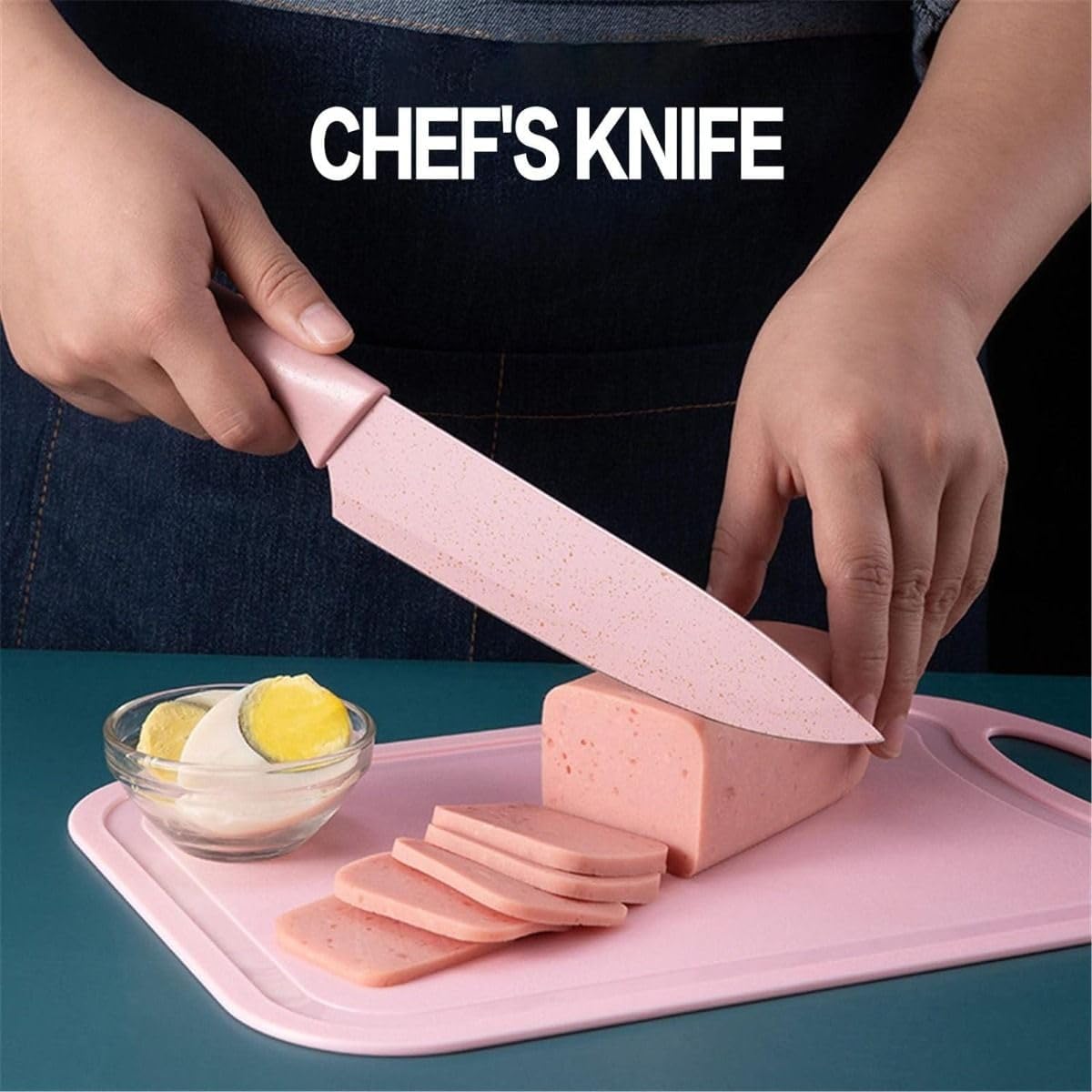 Set di Coltelli da Cucina Colorati con Confezione Regalo - Lame Antiaderenti in Acciaio Inossidabile di Alta Qualità