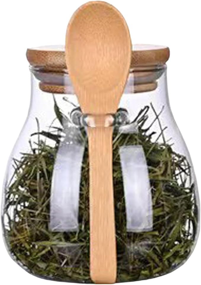 2 BARATTOLI VETRO CON CUCCHIAINO