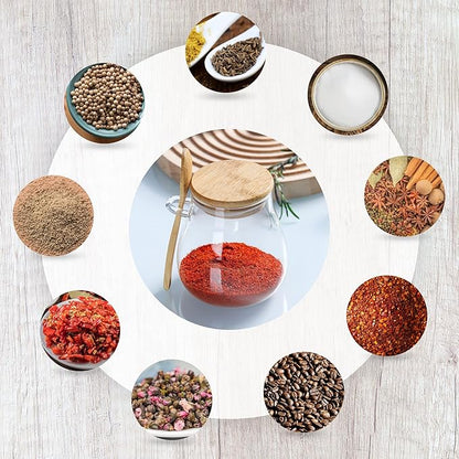 2 BARATTOLI VETRO CON CUCCHIAINO