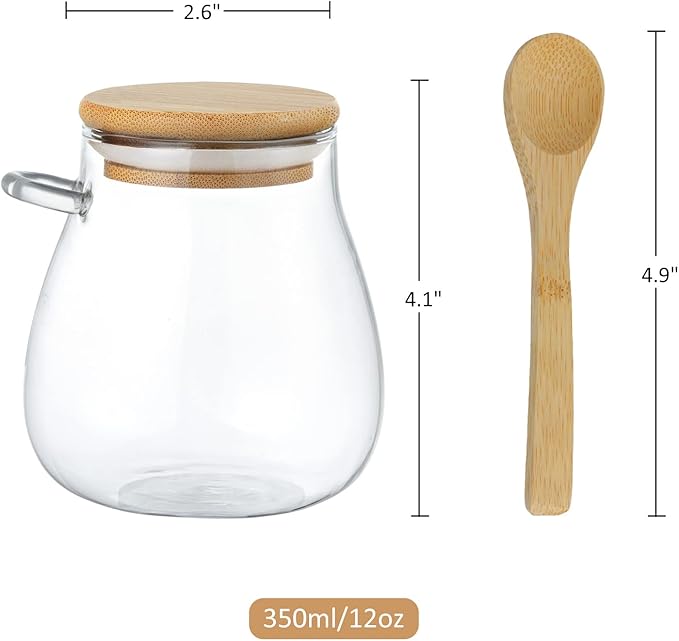 2 BARATTOLI VETRO CON CUCCHIAINO